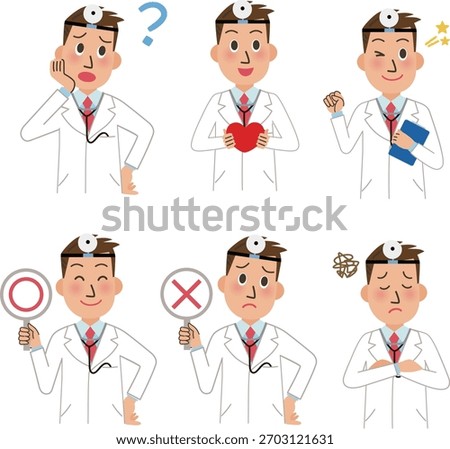 Doctor's diagnosis, sincerity, trying hard, worry, explanation, correct answer, incorrect answer upper body pose