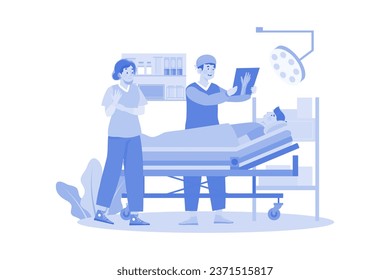 Doctors Doing Surgery Illustration concept on white background