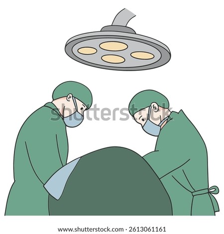 Doctors doing surgery vector illustration