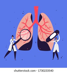 Doctors Examine Lungs Disease Vector Illustration Stock Vector (Royalty ...