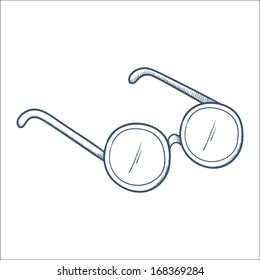 Doctor's glasses. Sketch vector element for medical or health care design