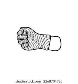 Doctor's hand gloves number 0 gesture design
