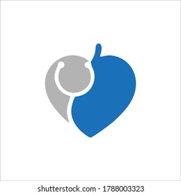 doctor's heart logo. pulse logo. isolated vector icon