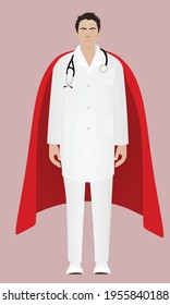 Doctors are heroes card. vector