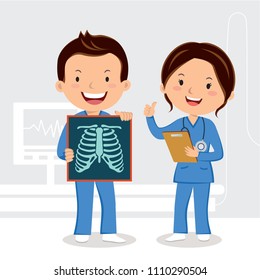Doctors holding x ray film