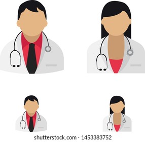 Doctors icons in both genders vector art