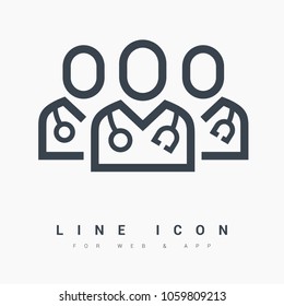 doctors line vector icon