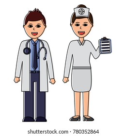 doctors man and woman  healthcare icon image 