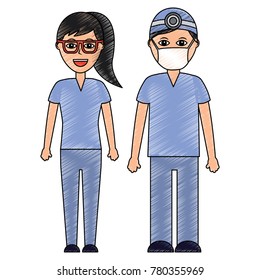 doctors man and woman  healthcare icon image 