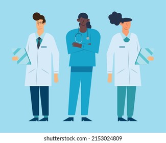 doctors medical staff workers characters