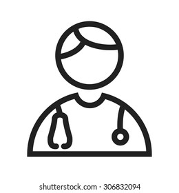 Doctors, medical, stethoscope icon vector image. Can also be used for activities. Suitable for use on web apps, mobile apps and print media.