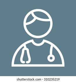 Doctors, medical, stethoscope icon vector image. Can also be used for activities. Suitable for use on web apps, mobile apps and print media.