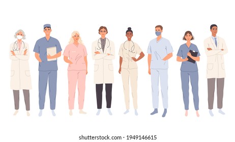 Doctors, medical students workers, medics and nurses. Representatives of different medical specialties