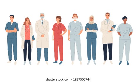 Doctors, medical workers, medics and nurses. Representatives of different medical specialties