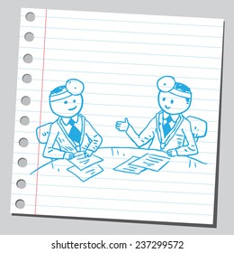 Doctors in meeting room talking