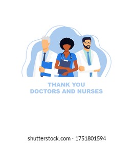 Doctors and nurses in a dressing gown with a stethoscope isolated on a white background. Doctor without a face. vector illustration. 