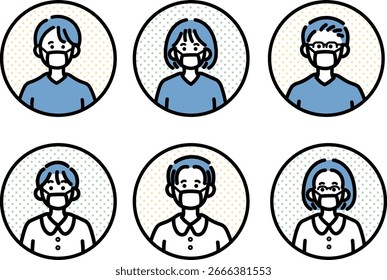Doctors and nurses icon illustration set.