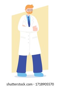 doctors and nurses, senior physician professional staff character vector illustration
