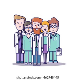 Doctors and nurses. Vector