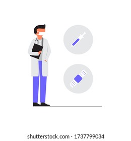 Doctors and nurses working in the hospitals. Perfect for banners, leaflets, landing pages, social media content.