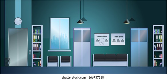 Doctor's office in the hospital. Vector.