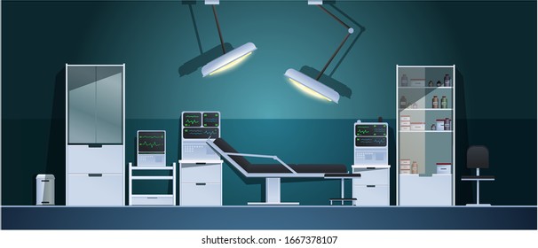 Doctor's office in the hospital. Vector.