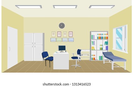 Doctor's office interior scenery background f;at design