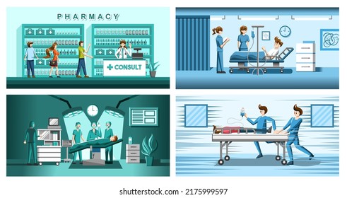 Doctors Office Vector Set Collection Graphic Design