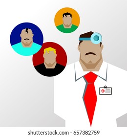 Doctors and other hospital staff. baby, child, doctor, health, illustration