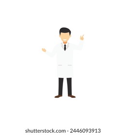 the doctor's pose reminds of health medical
