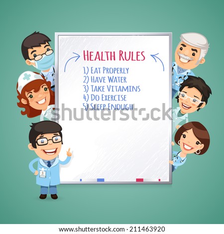 Doctors Presenting White Board. In the EPS file each element is grouped separately.
