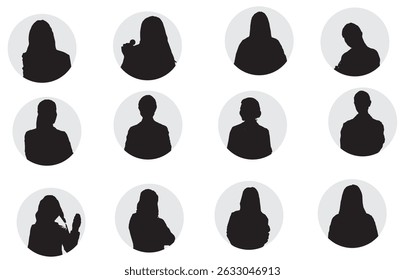 doctors profile avatar collection silhouette