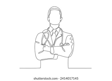 Doctors are ready to serve all patients. National doctors day one-line drawing