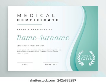 doctors recognition certificate template a paper of success vector