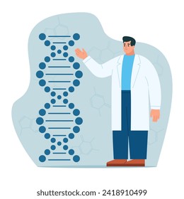 Médicos investigando células. Concepto de ingeniería genética