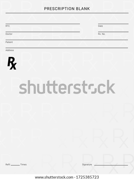 Doctor\'s Rx pad template. Blank medical\
prescription form.