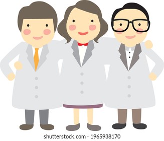 Doctors with shoulder-to-shoulder (or pharmacists)