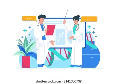 Doctors standing together Illustration concept. Flat illustration isolated on white background.