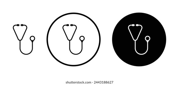 Doctor's Stethoscope and Diagnostic Icons. Medical Examination and Equipment Symbols.