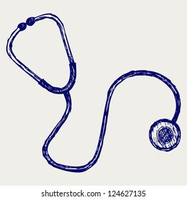 Doctor's Stethoscope. Doodle Style