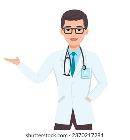 Doctors with stethoscope. Group of medical students or nurses. Vector illustration.