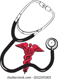 Doctors stethoscope and heart vector art