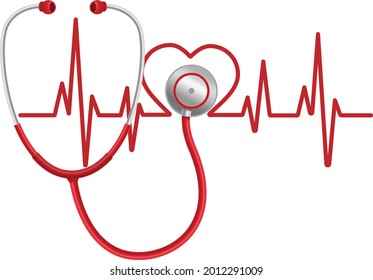 Doctors stethoscope and heart vector art