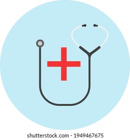 Doctors stethoscope, illustration, vector on white background.