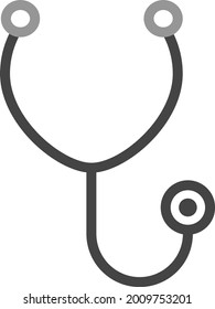 Doctors stethoscope, illustration, vector on a white background.