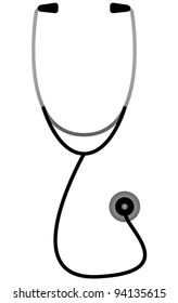 A Doctors Stethoscope Isolated on White