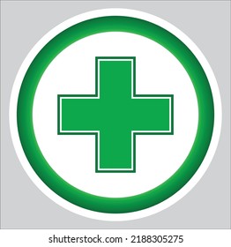 doctors symbol, green plus sign, first aid sign or doctors symbols , pharmacy icon vector illustration