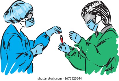 doctors taking medical sample vector illustration - Powered by Shutterstock - Get 15% off with code: PIKWIZARD15