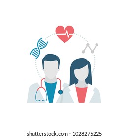 Doctors team and medical icons: healthcare concept