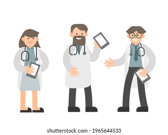 Doctors team. Medical staff doctor, group of doctor. Isolated vector.